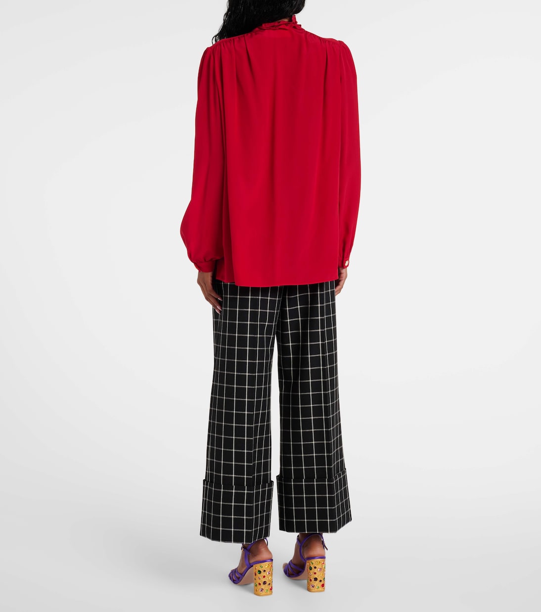 Schluppenbluse aus Crêpe de Chine aus Seide | Valentino