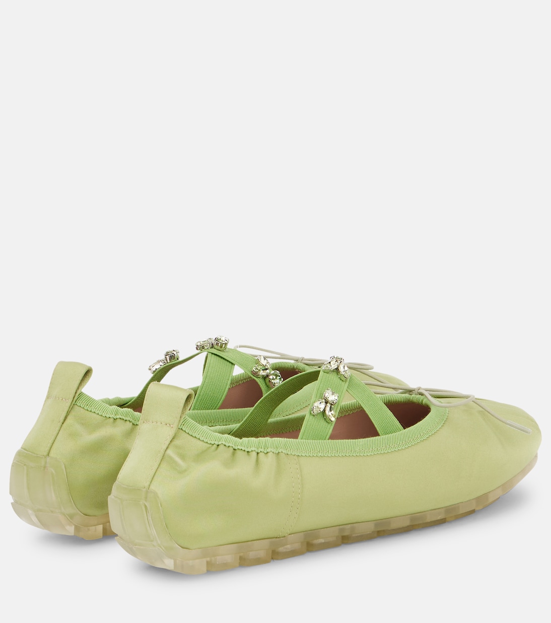 Grip embellished satin ballet flats | Simone Rocha