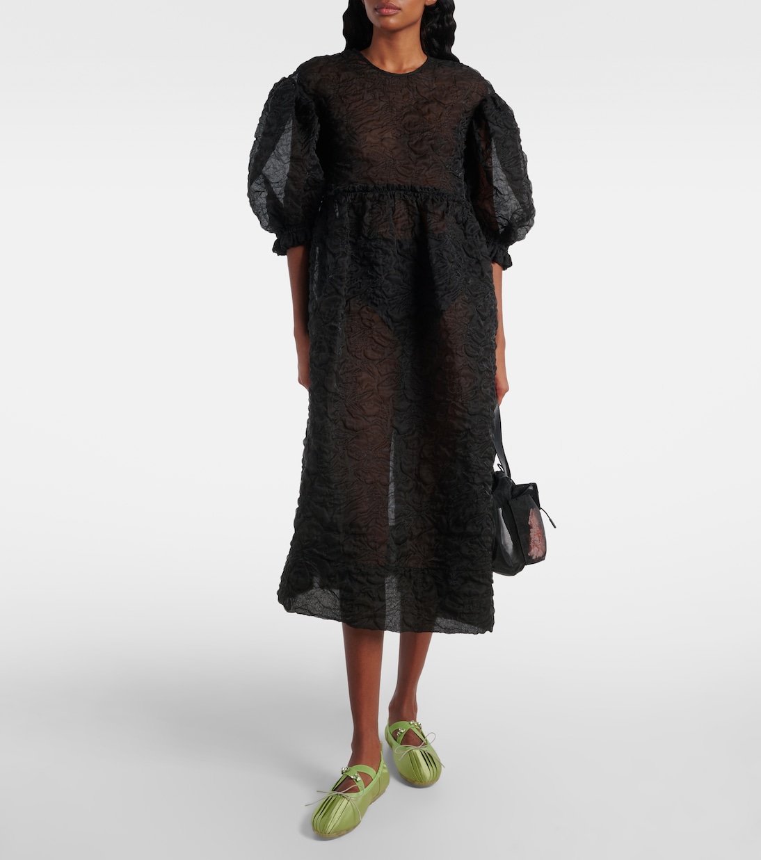 Grip embellished satin ballet flats | Simone Rocha