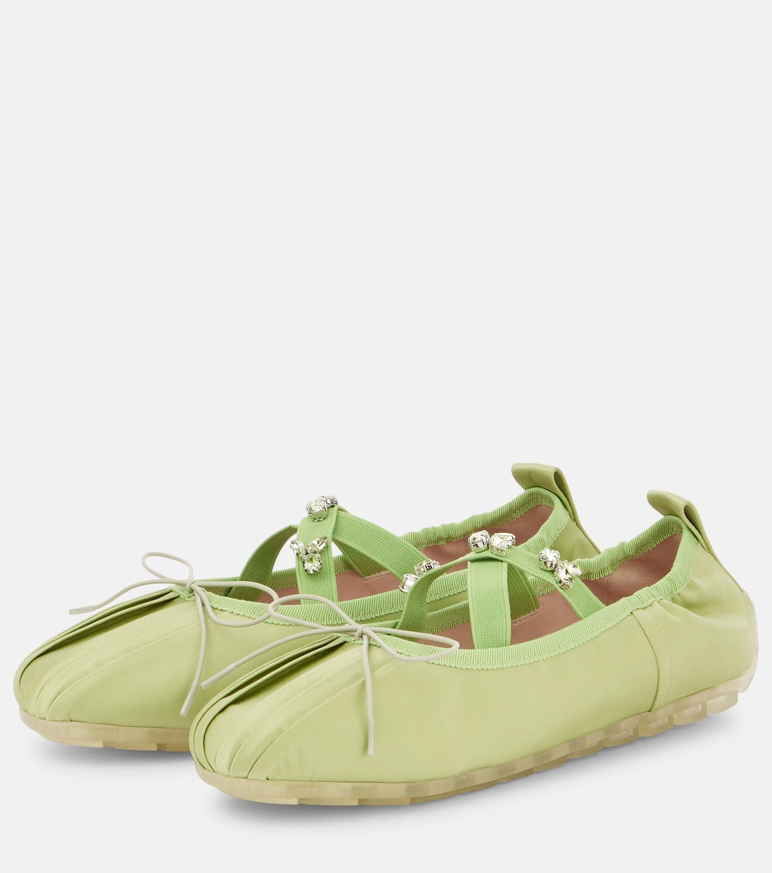 Grip embellished satin ballet flats | Simone Rocha