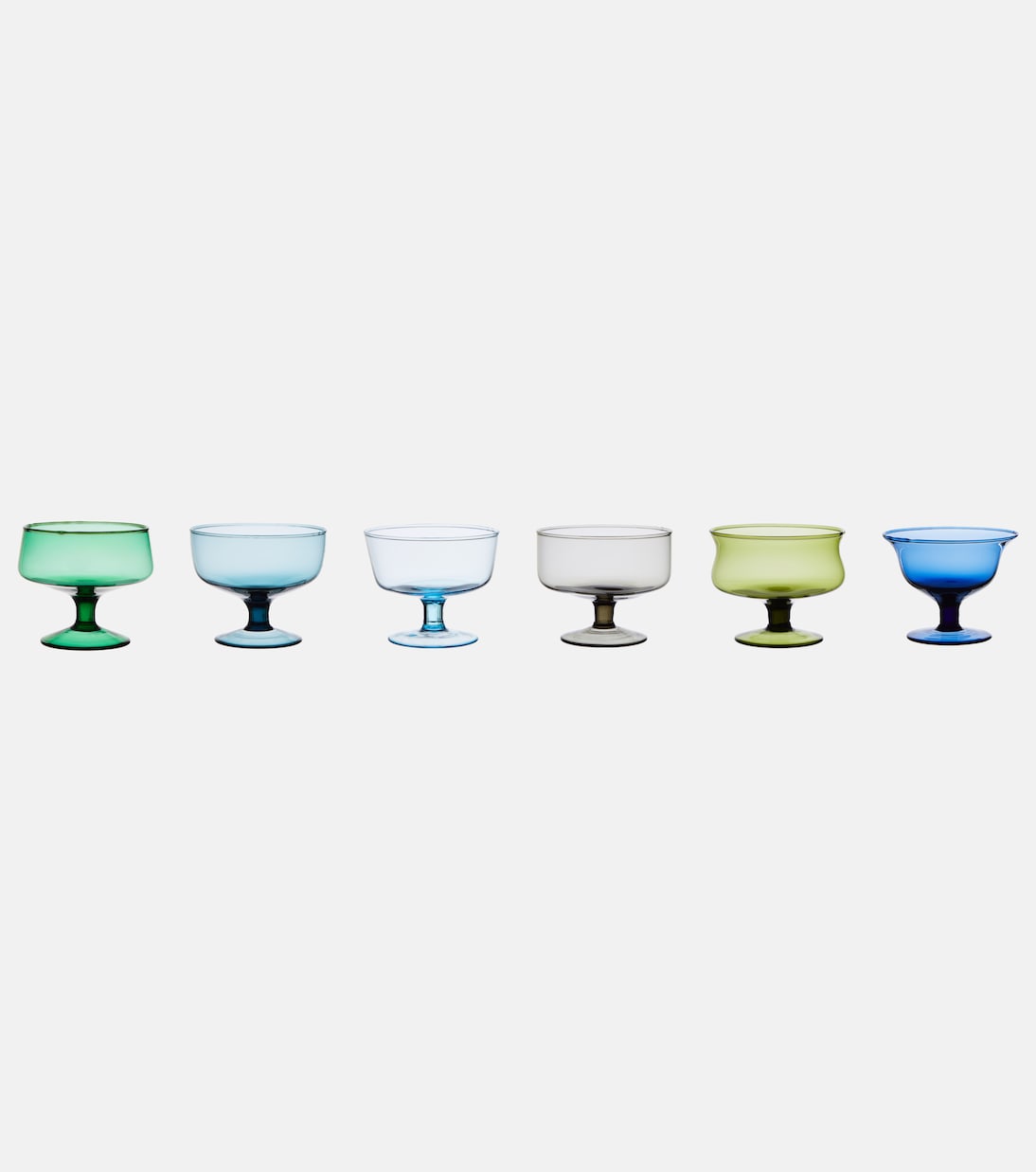 Diseguale set of 6 glass dessert bowls | Bitossi