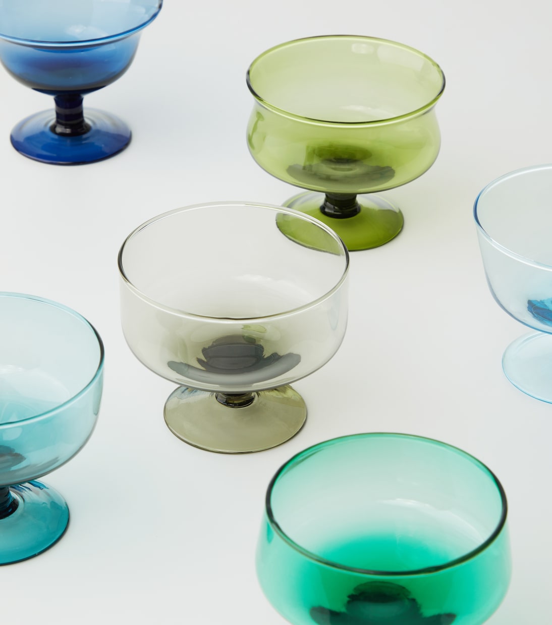 Diseguale set of 6 glass dessert bowls | Bitossi