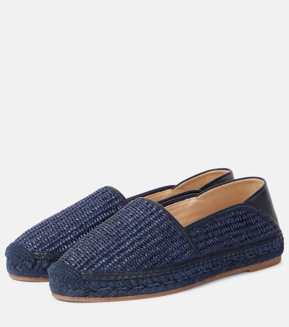 Espadra leather-trimmed raffia espadrilles | Manolo Blahnik