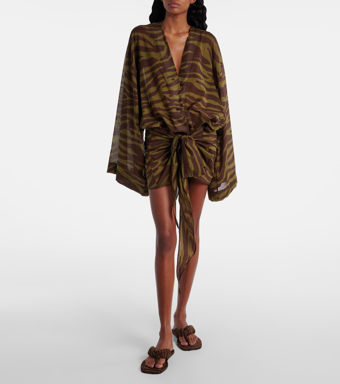 Sandali infradito Indie con stampa zebrata | The Attico