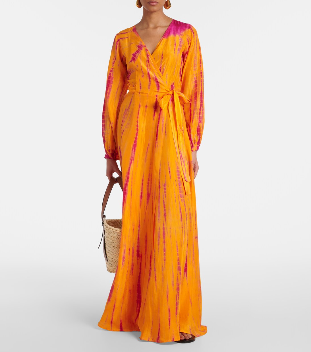 Tie-dye silk wrap dress | Anna Kosturova