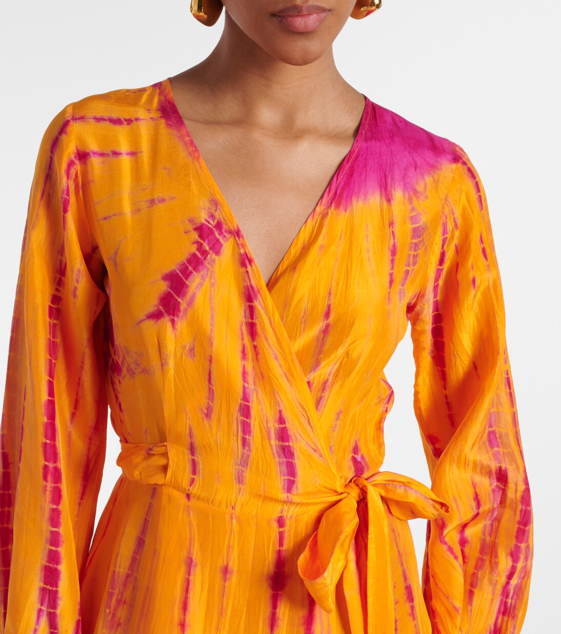 Tie-dye silk wrap dress | Anna Kosturova