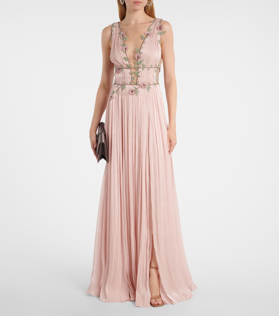 Verzierte Robe Nalina aus Georgette | Costarellos