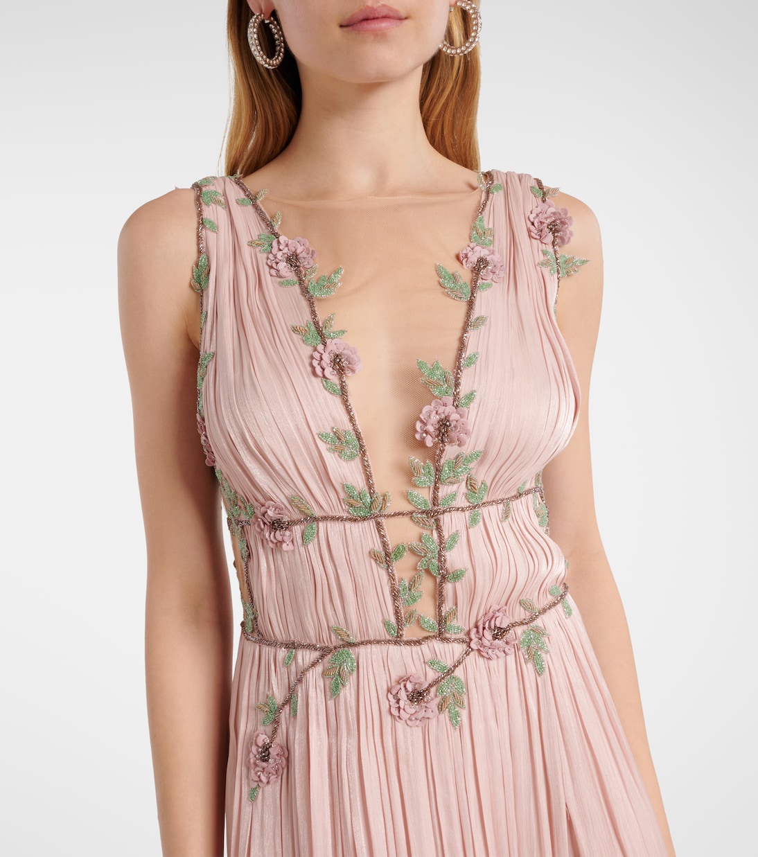 Verzierte Robe Nalina aus Georgette | Costarellos