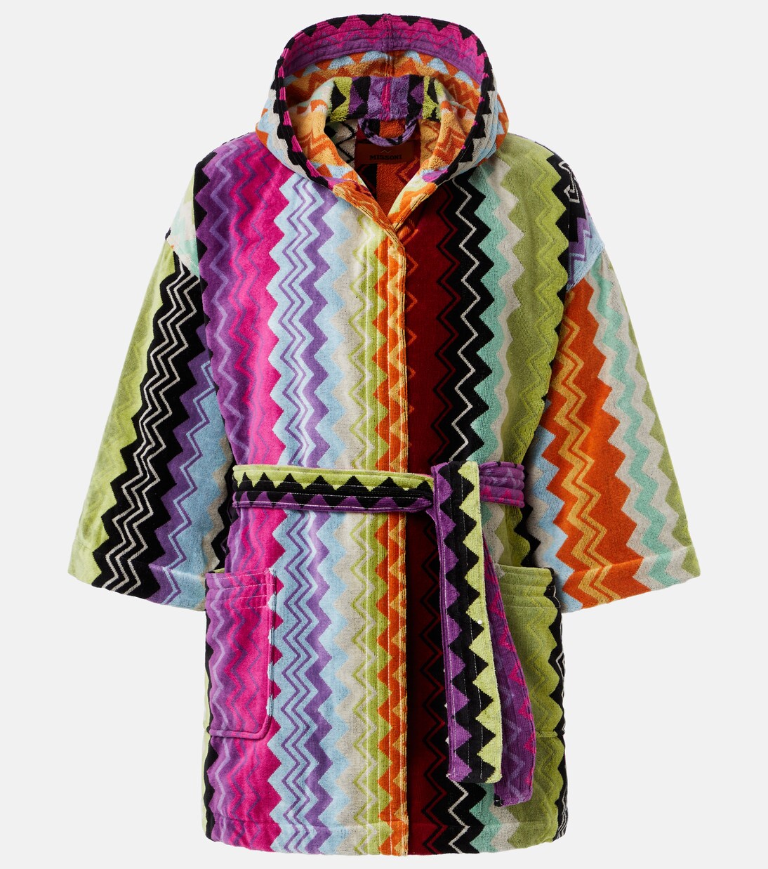 Giacomo Zigzag cotton terry bathrobe | Missoni