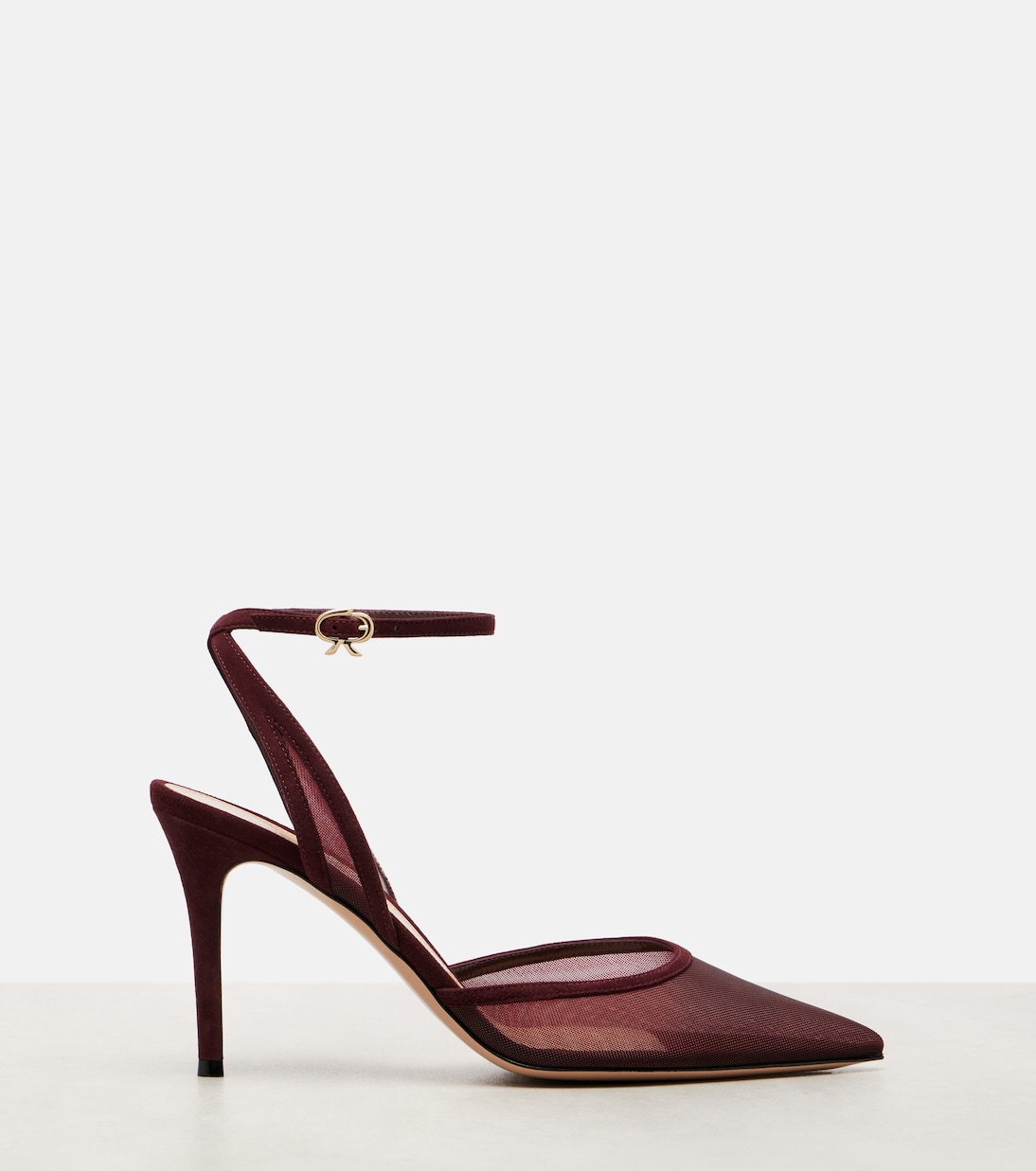85 suede-trimmed organza pumps | Gianvito Rossi