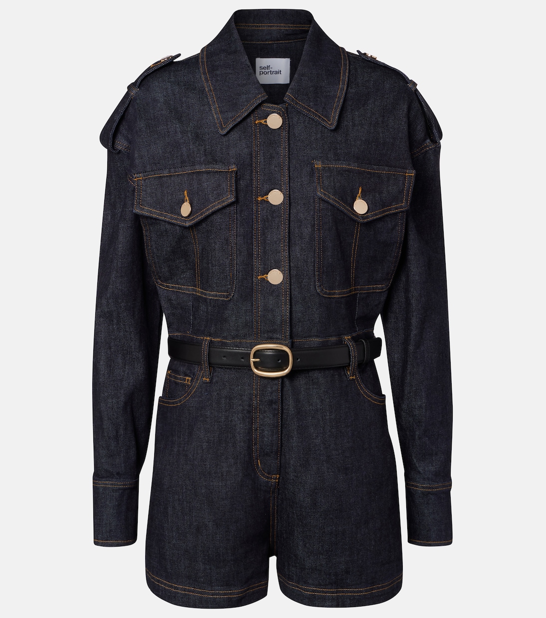 Playsuit aus Denim | Self-Portrait