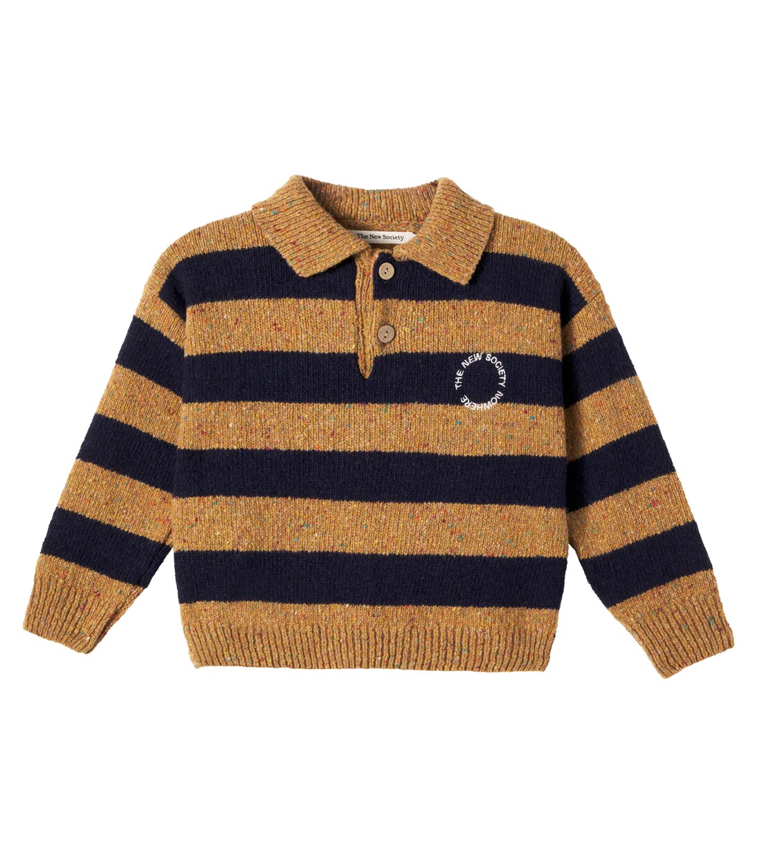 Jorge striped wool-blend polo sweater | The New Society
