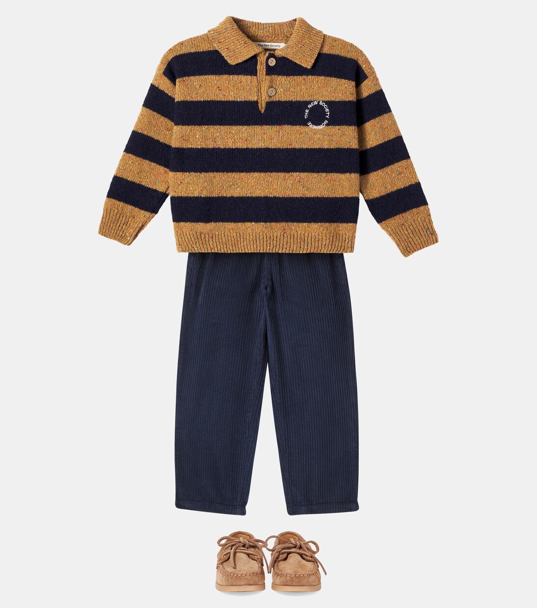Jorge striped wool-blend polo sweater | The New Society