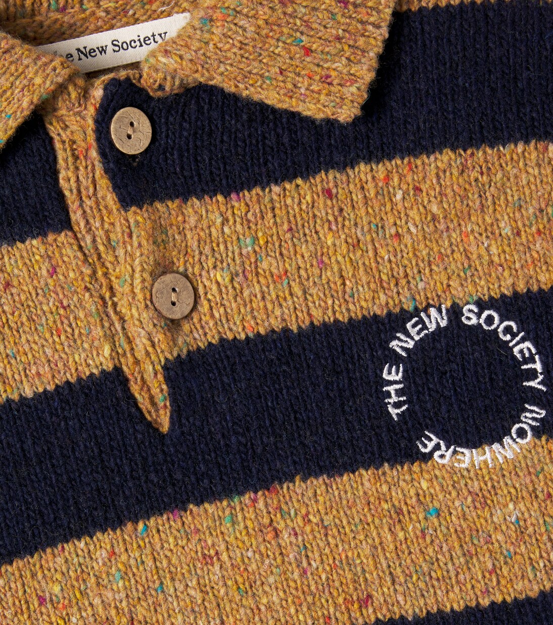 Jorge striped wool-blend polo sweater | The New Society