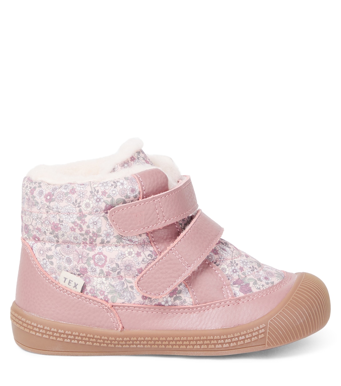 Tex floral leather-trimmed boots | Wheat