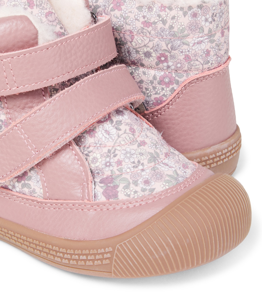 Tex floral leather-trimmed boots | Wheat