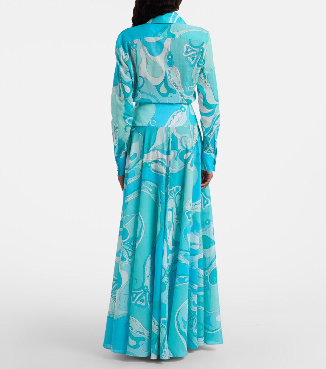 Orchidee high-rise cotton maxi skirt | Pucci