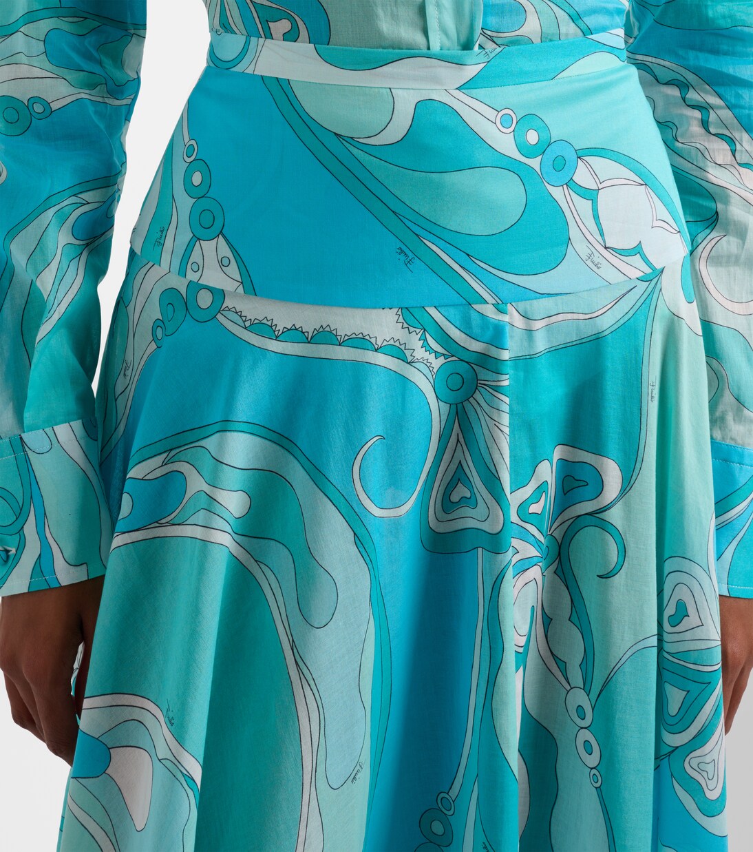 Orchidee high-rise cotton maxi skirt | Pucci