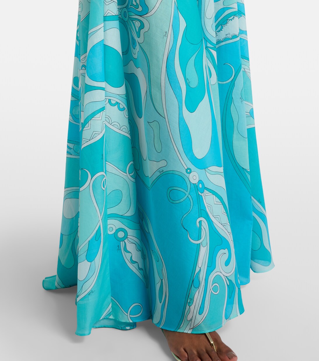 Orchidee high-rise cotton maxi skirt | Pucci