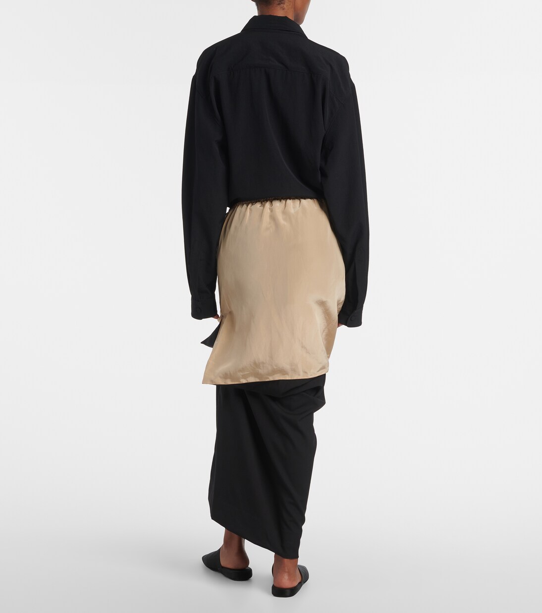 Tyler layered wool and silk maxi skirt | Calvin Klein Collection