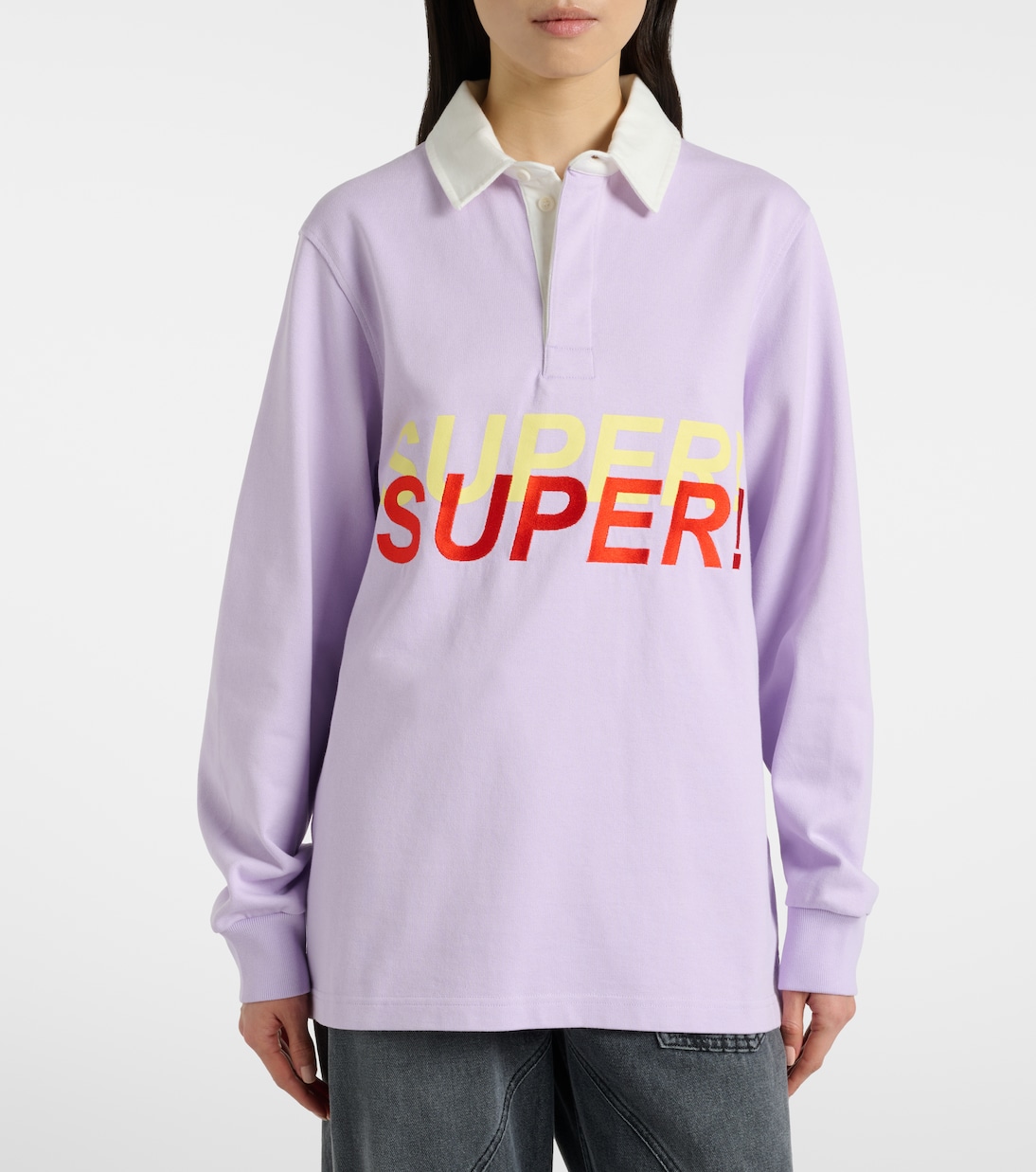 Printed cotton polo sweater | JW Anderson