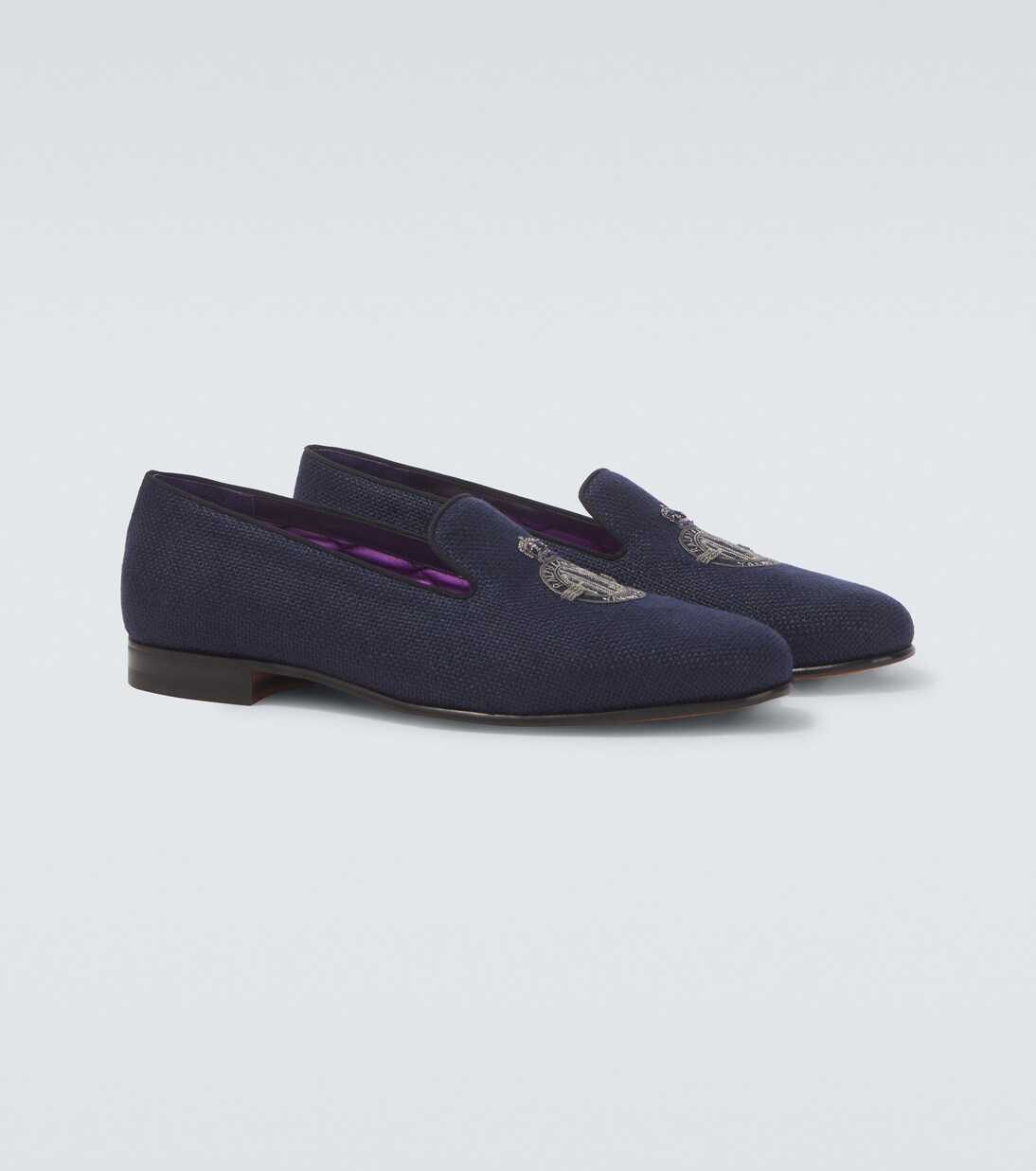 Alonzo embroidered linen loafers | Ralph Lauren Purple Label
