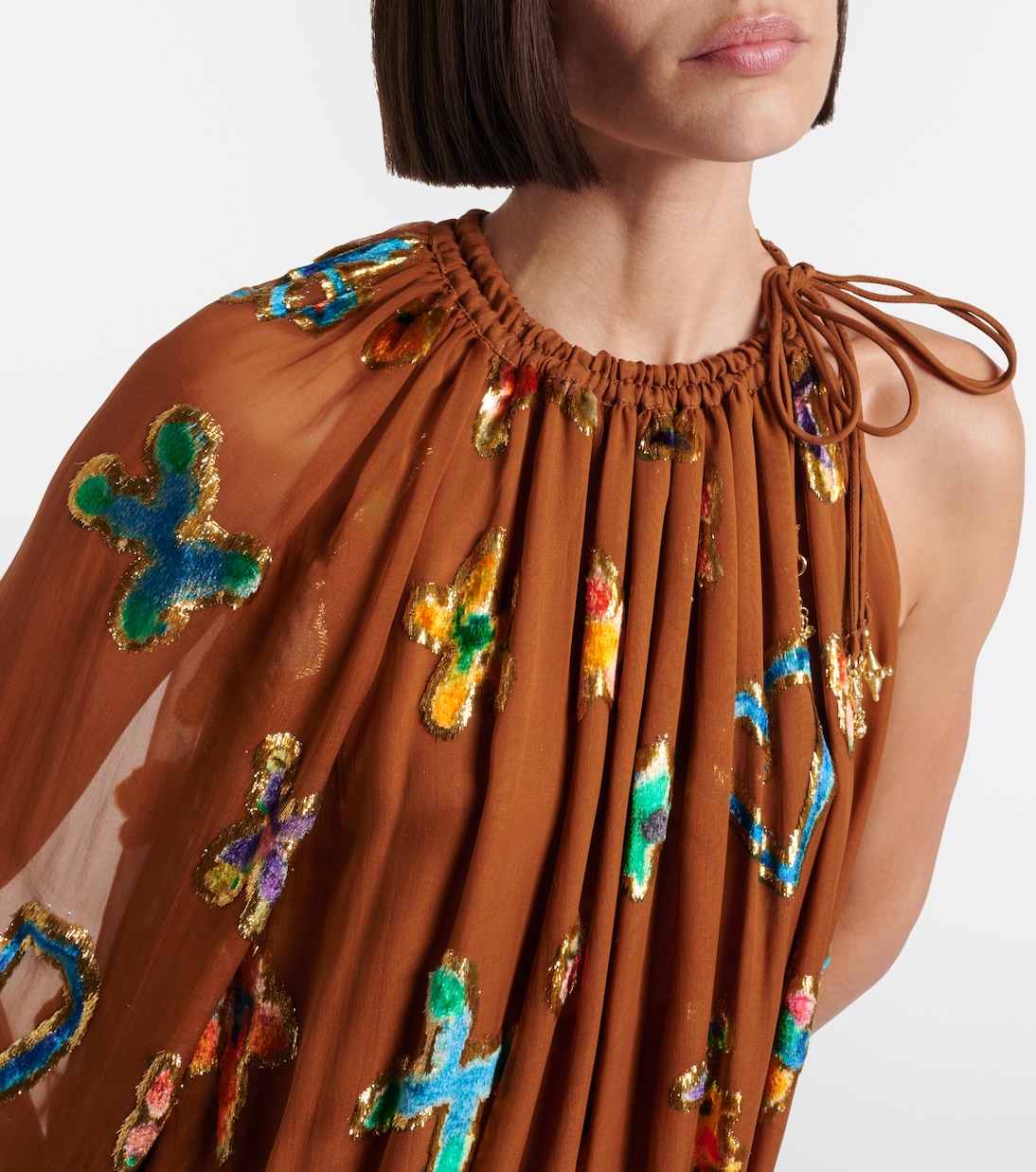 Embroidered silk-blend mini dress | Alémais