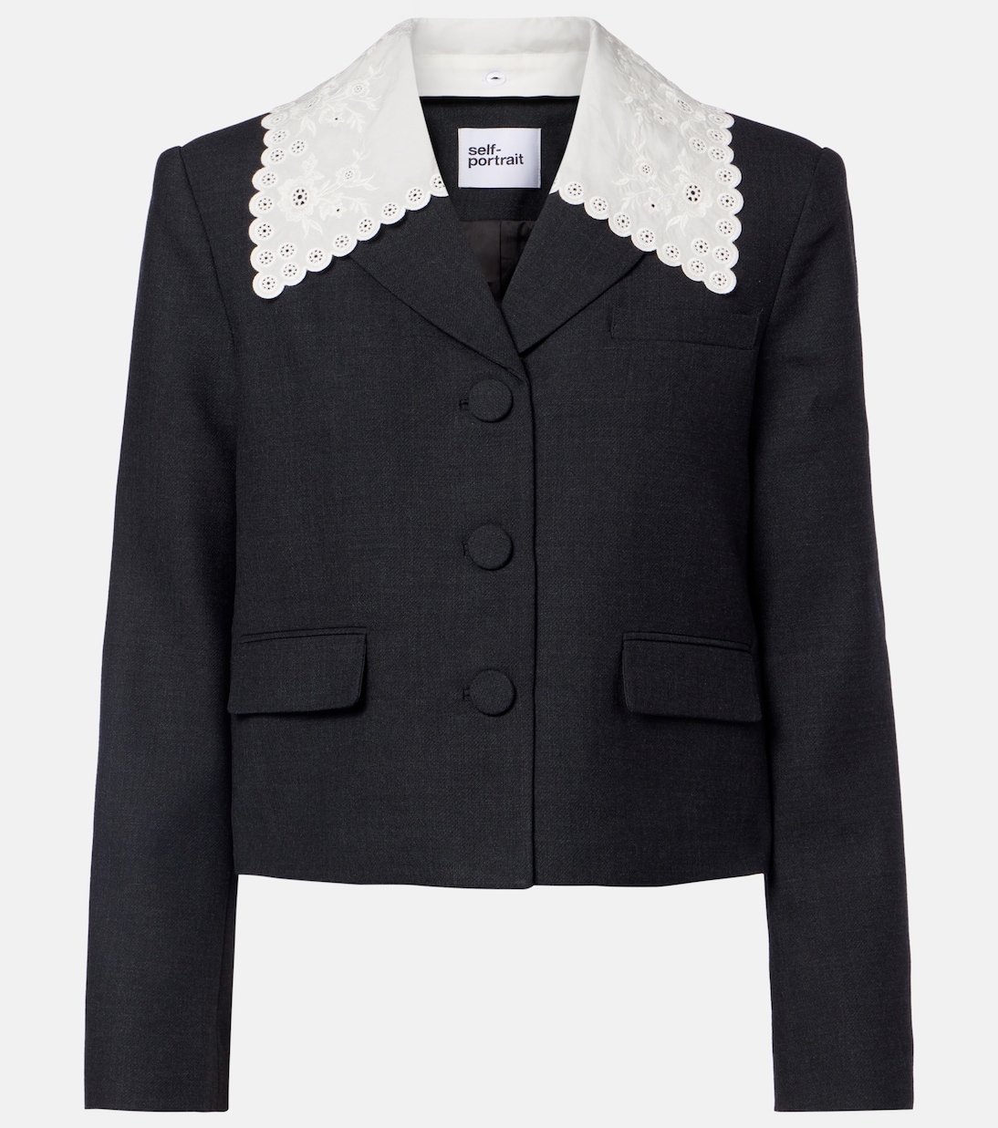 Broderie anglaise cropped jacket | Self-Portrait
