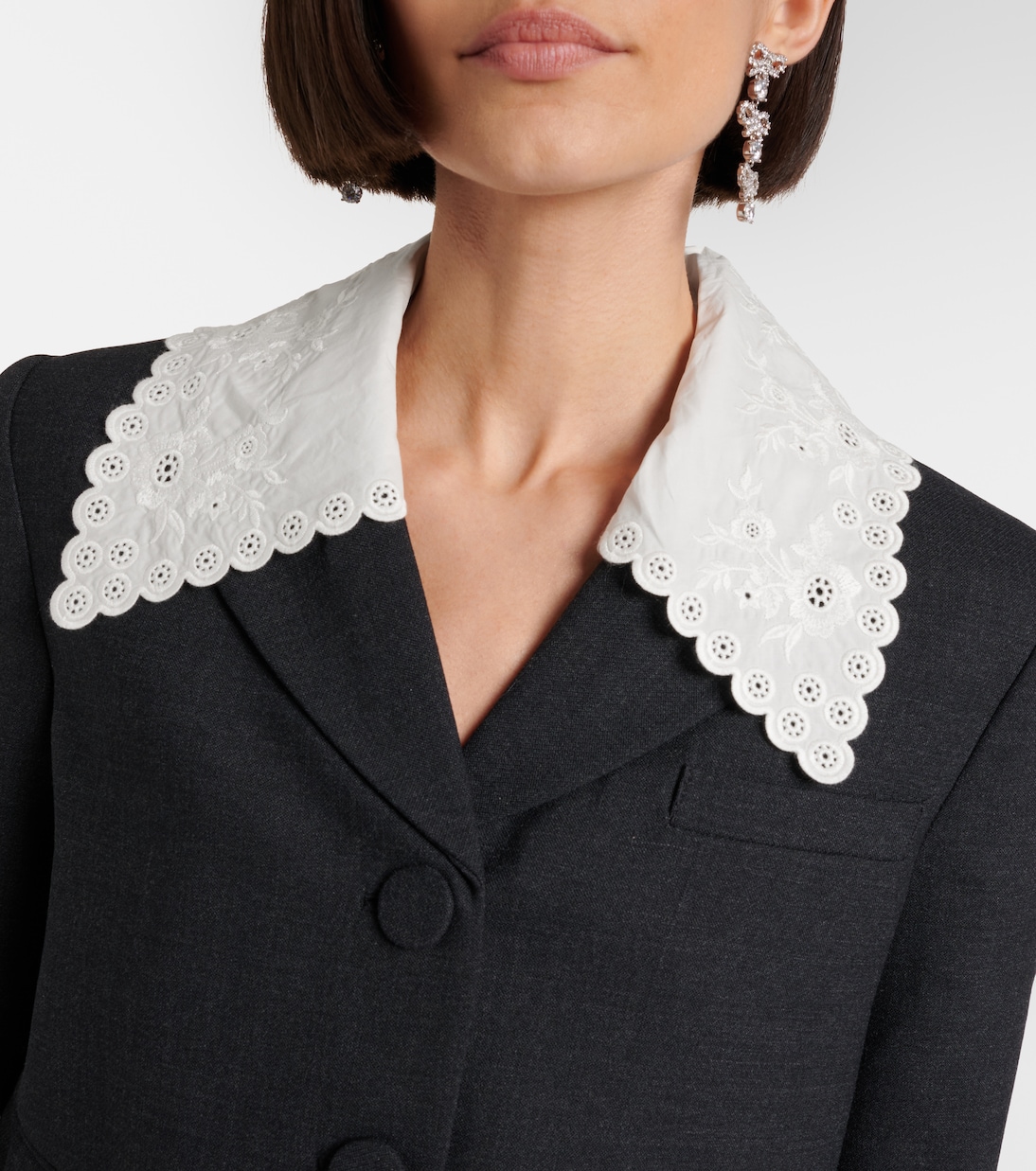 Broderie anglaise cropped jacket | Self-Portrait
