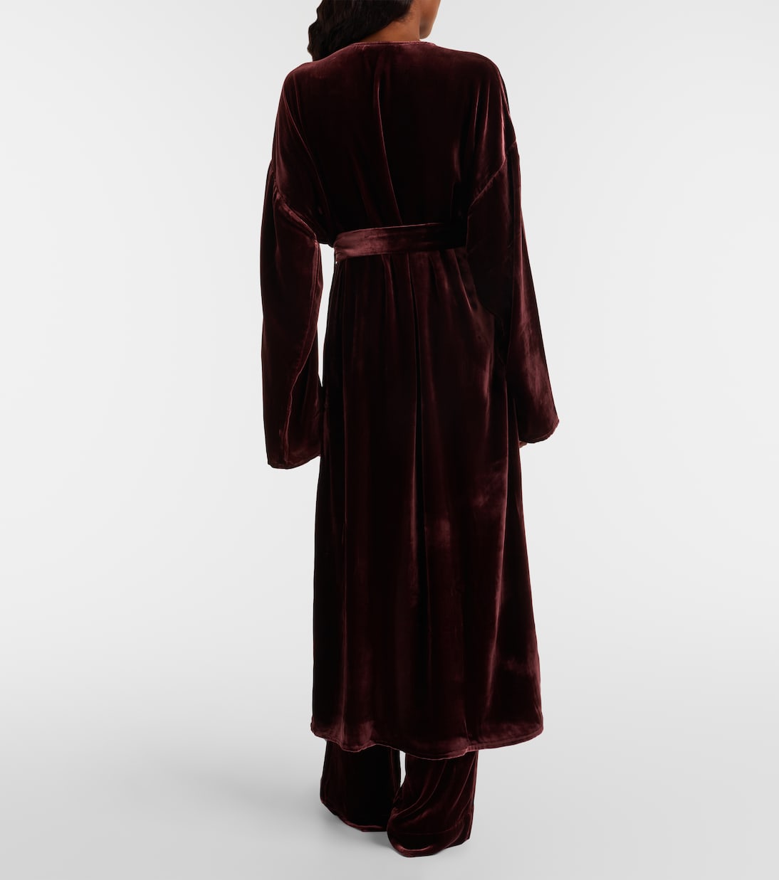 Belted velvet midi dress | Asceno