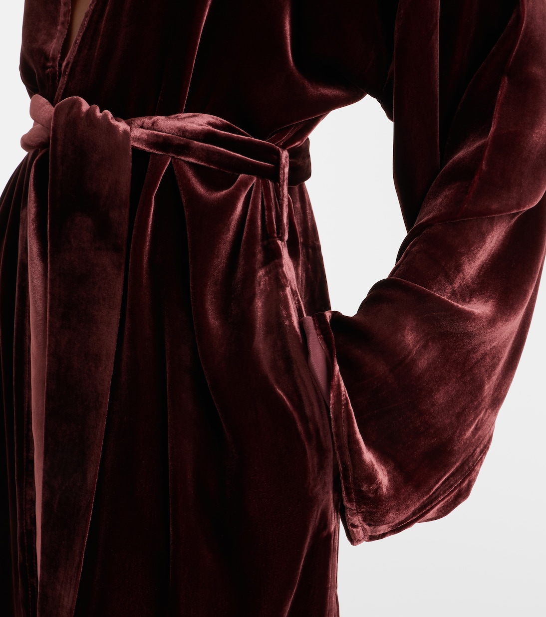 Belted velvet midi dress | Asceno