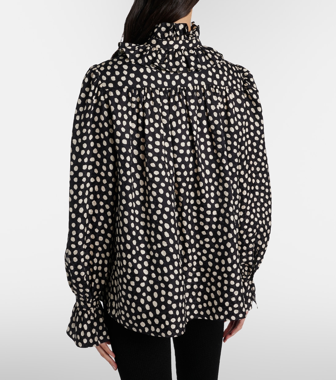 Polka-dot tie-neck silk blouse | Chloé