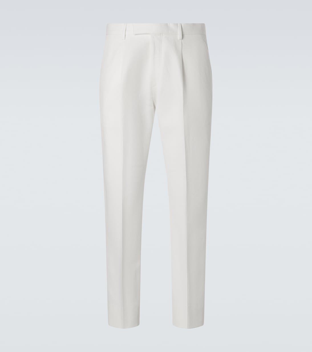 Pantalon droit en coton et lin | Zegna