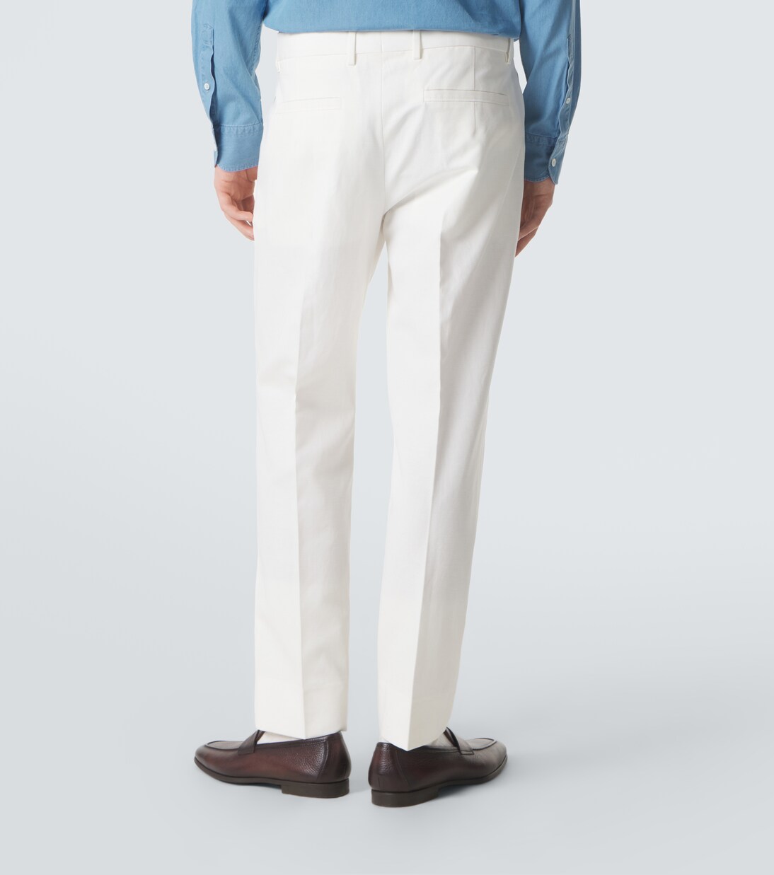 Pantalon droit en coton et lin | Zegna