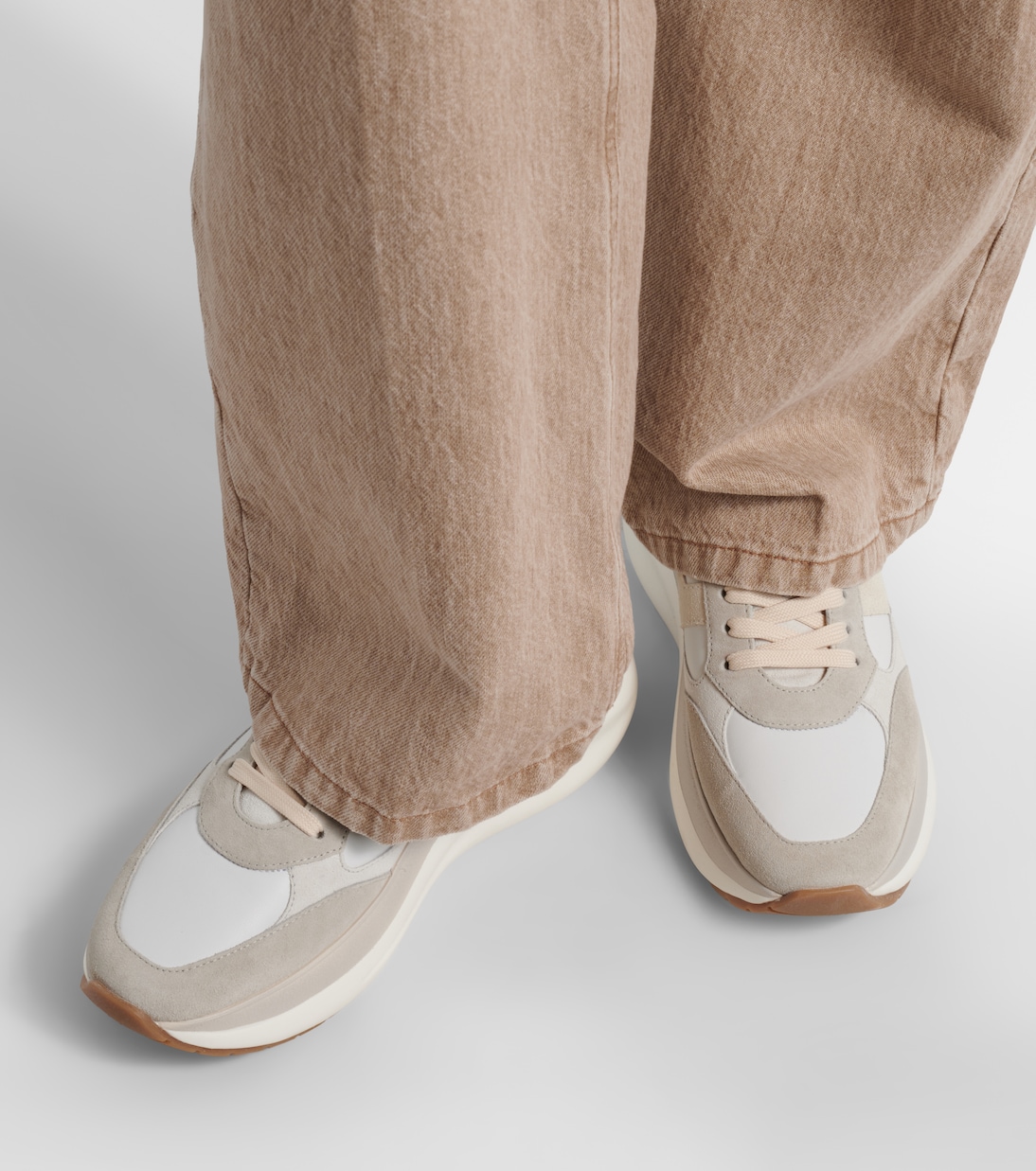 H696 suede and leather platform sneakers | Hogan