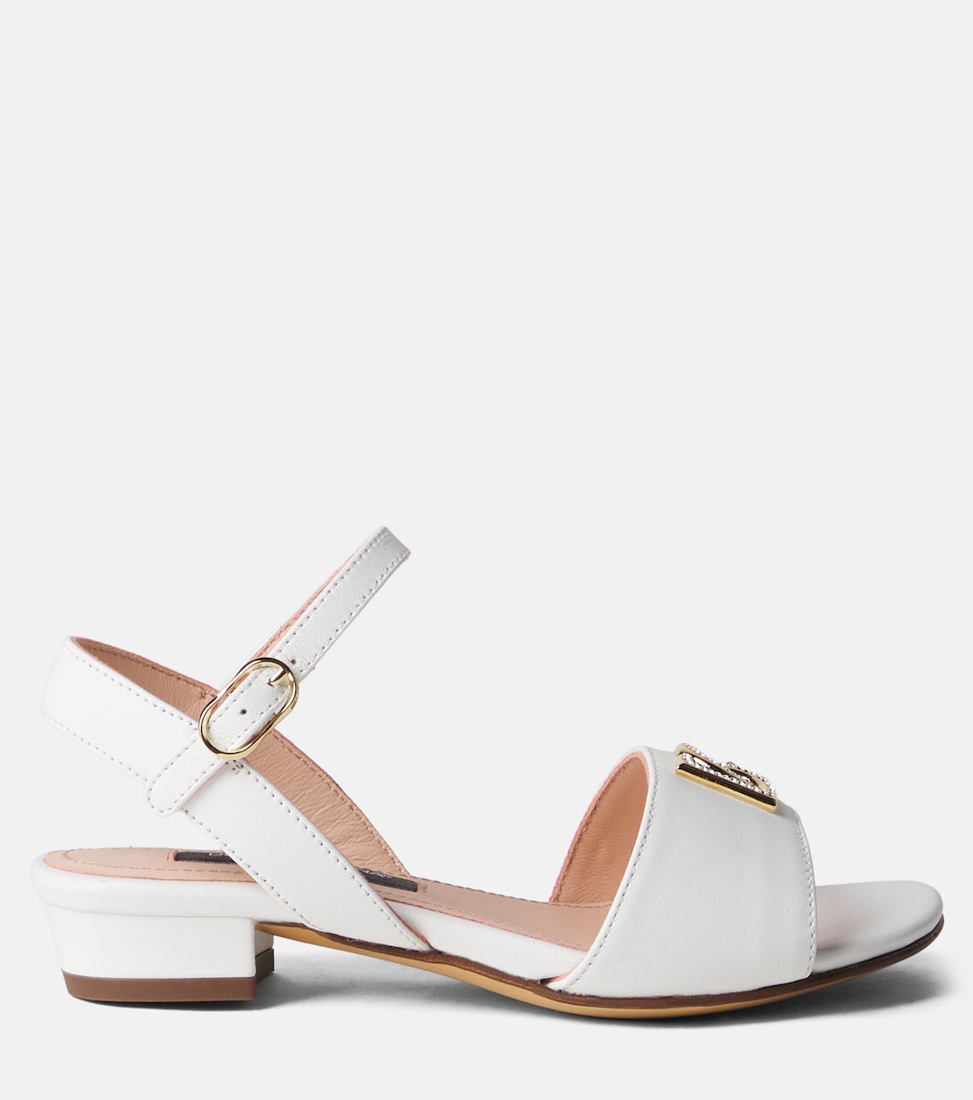 DG embellished leather sandals | Dolce&Gabbana Kids