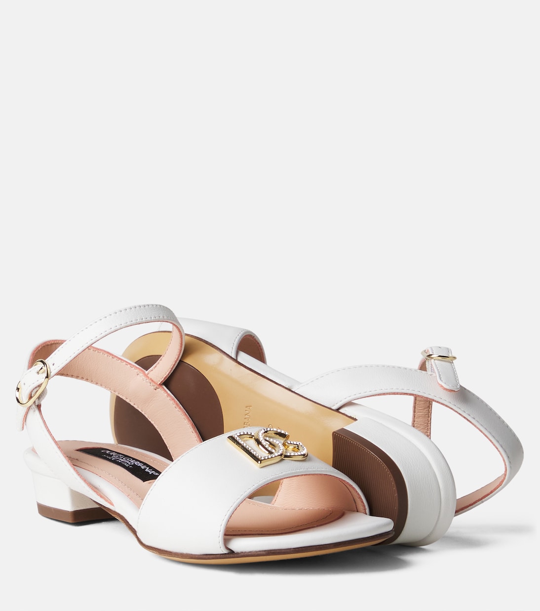 DG embellished leather sandals | Dolce&Gabbana Kids