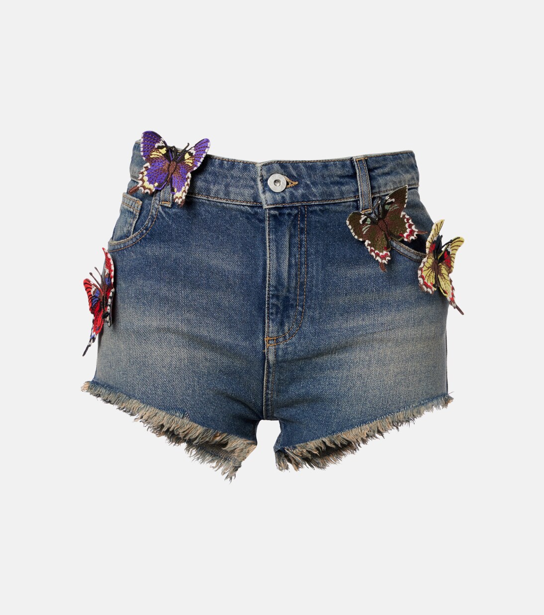 Embroidered denim short | Blumarine