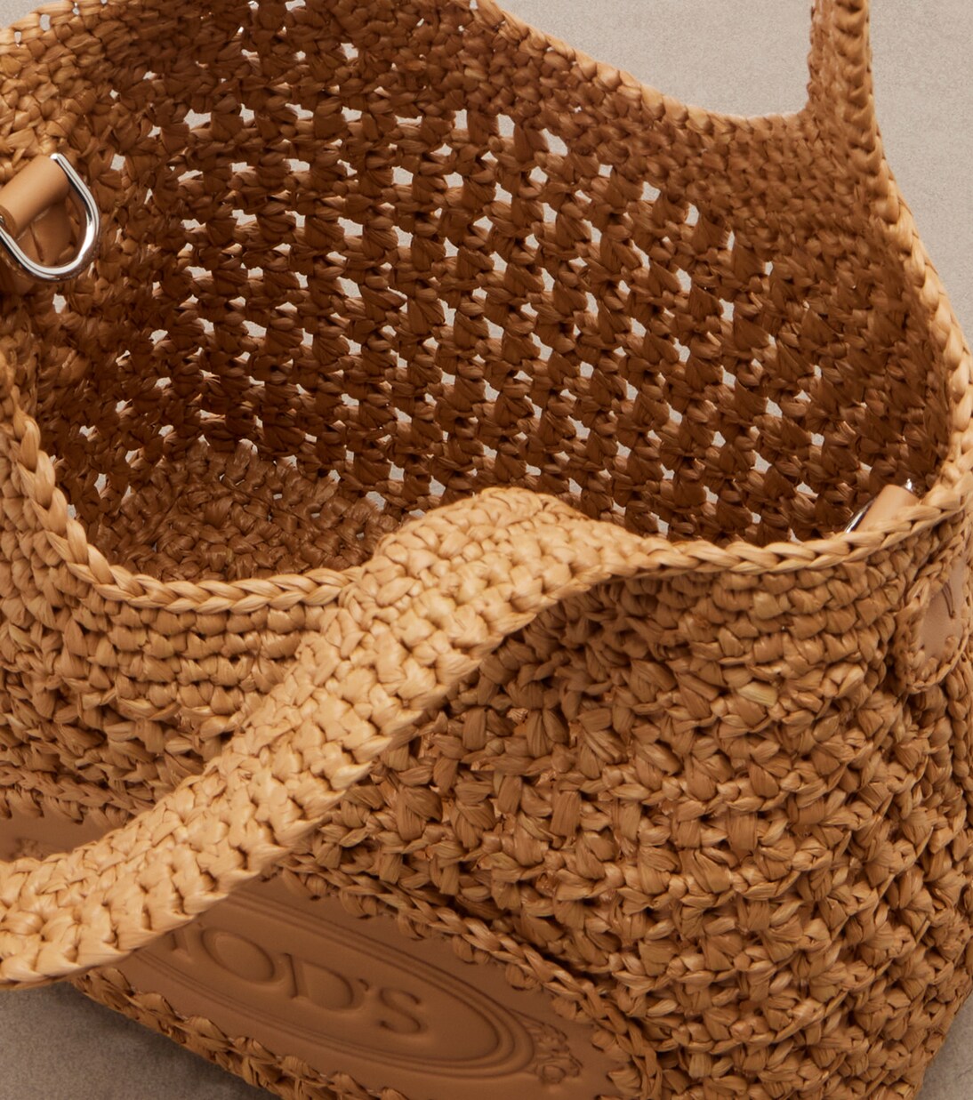 Logo酒椰叶纤维与皮革托特包 | Tod's