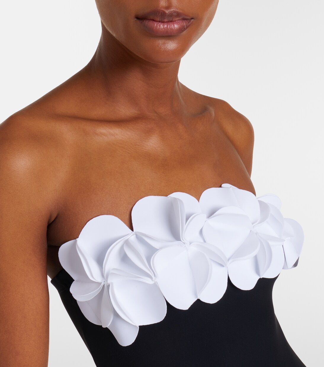 Tess floral-appliqué bandeau swimsuit | Karla Colletto