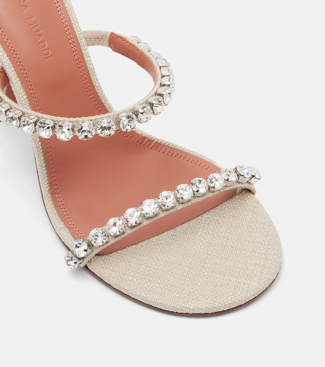 Mules Gigi de lona adornados | Amina Muaddi