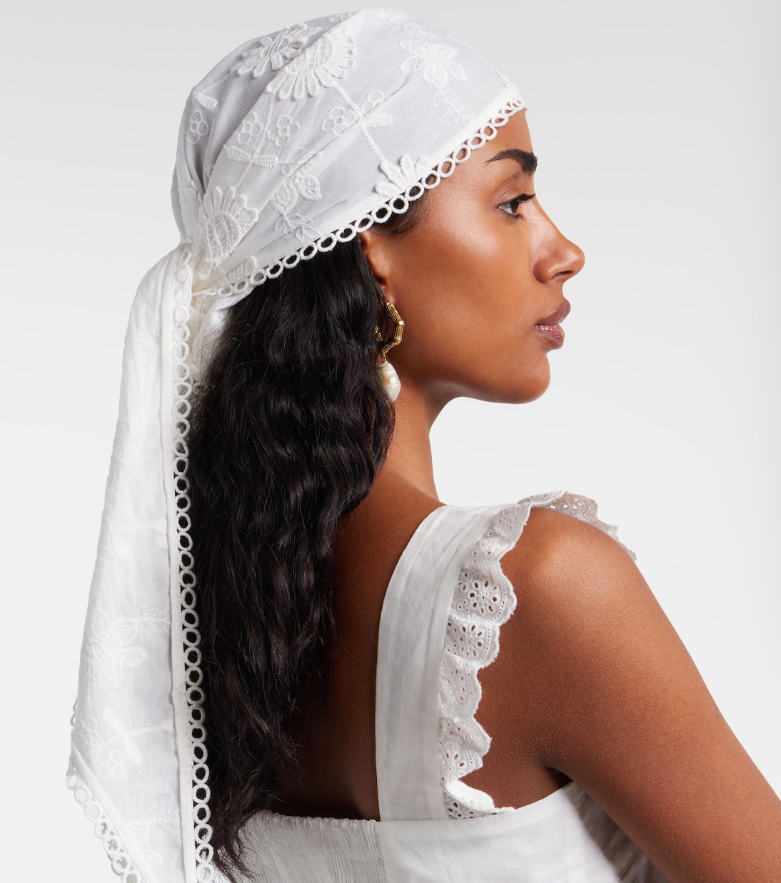 Aura embroidered cotton scarf | Poupette St Barth