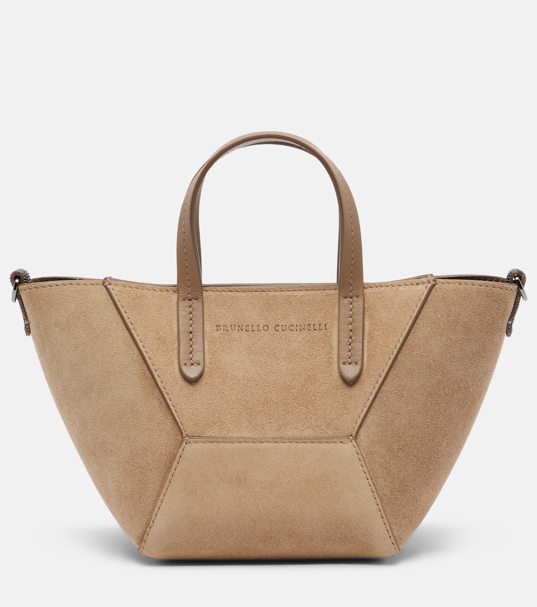 Duo Mini Monili suede top-handle bag | Brunello Cucinelli