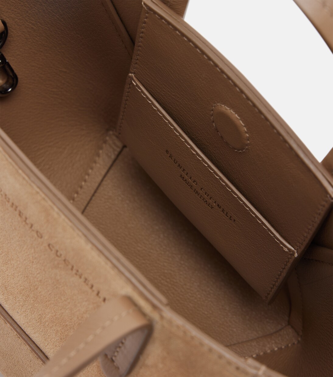 Duo Mini Monili suede top-handle bag | Brunello Cucinelli