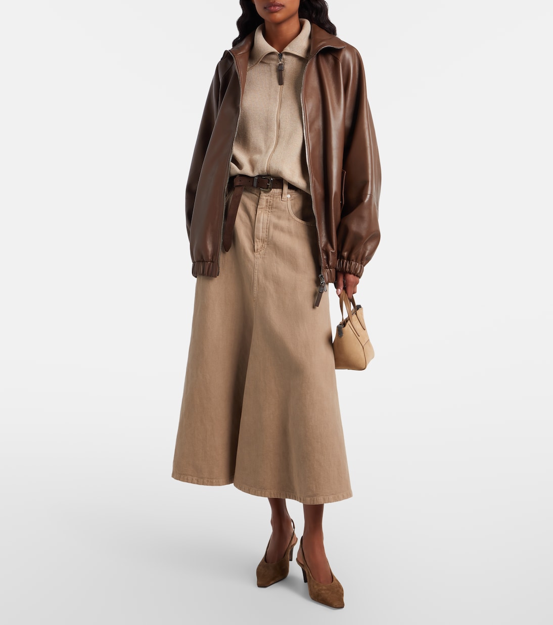 Duo Mini Monili suede top-handle bag | Brunello Cucinelli