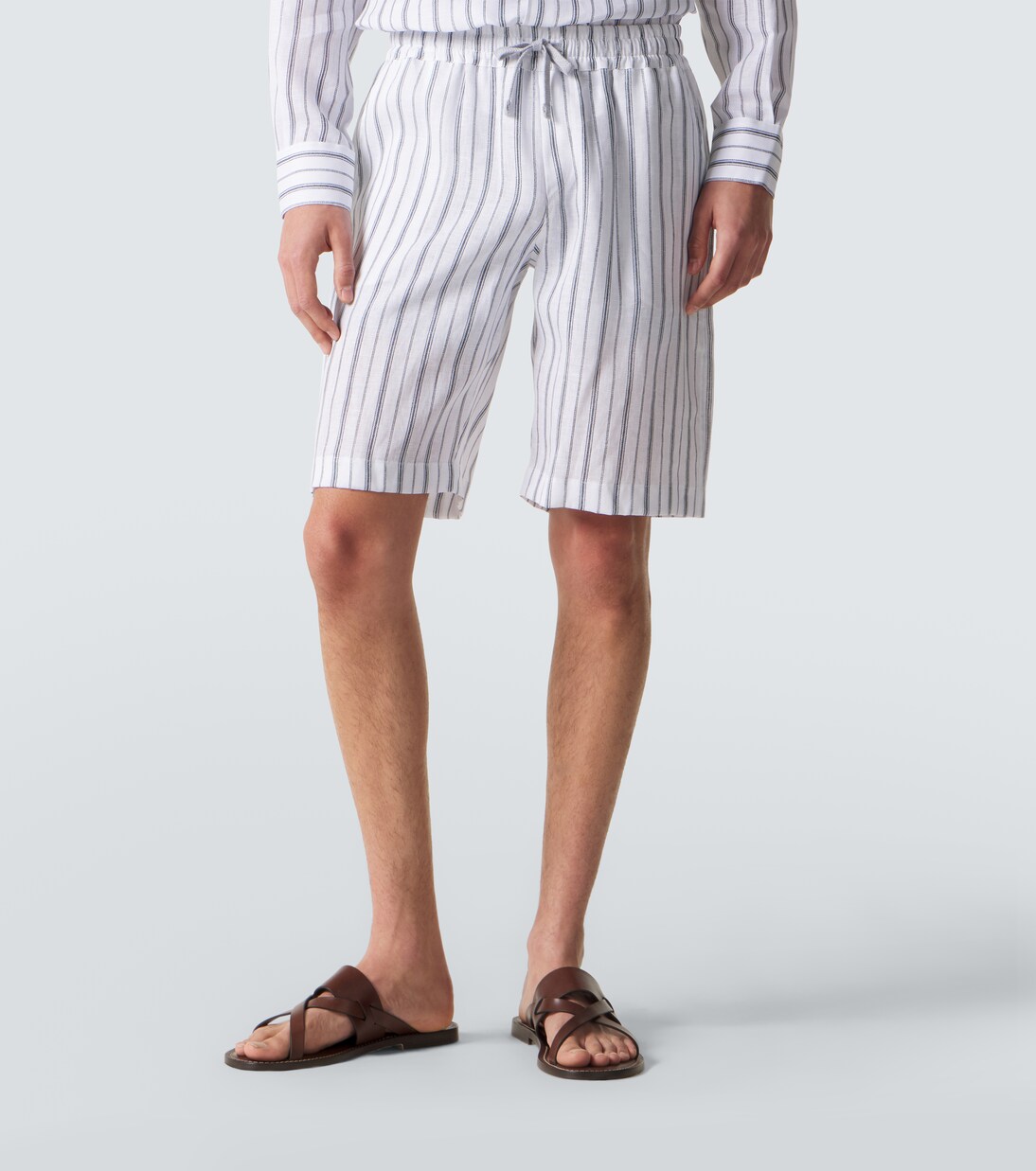 Striped linen Bermuda shorts | Fedeli
