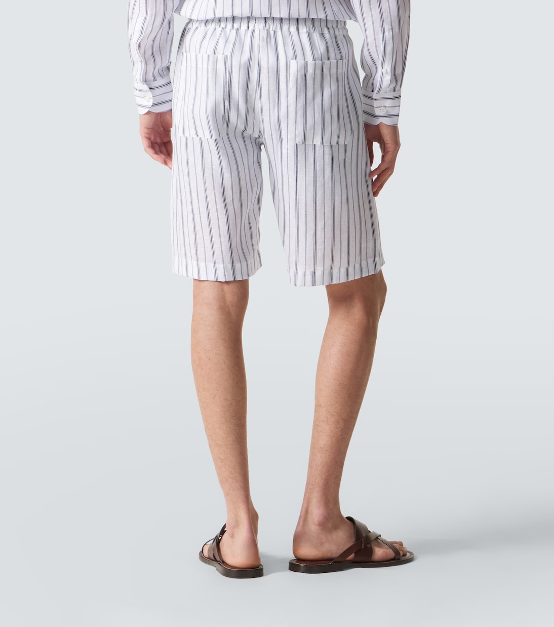 Striped linen Bermuda shorts | Fedeli