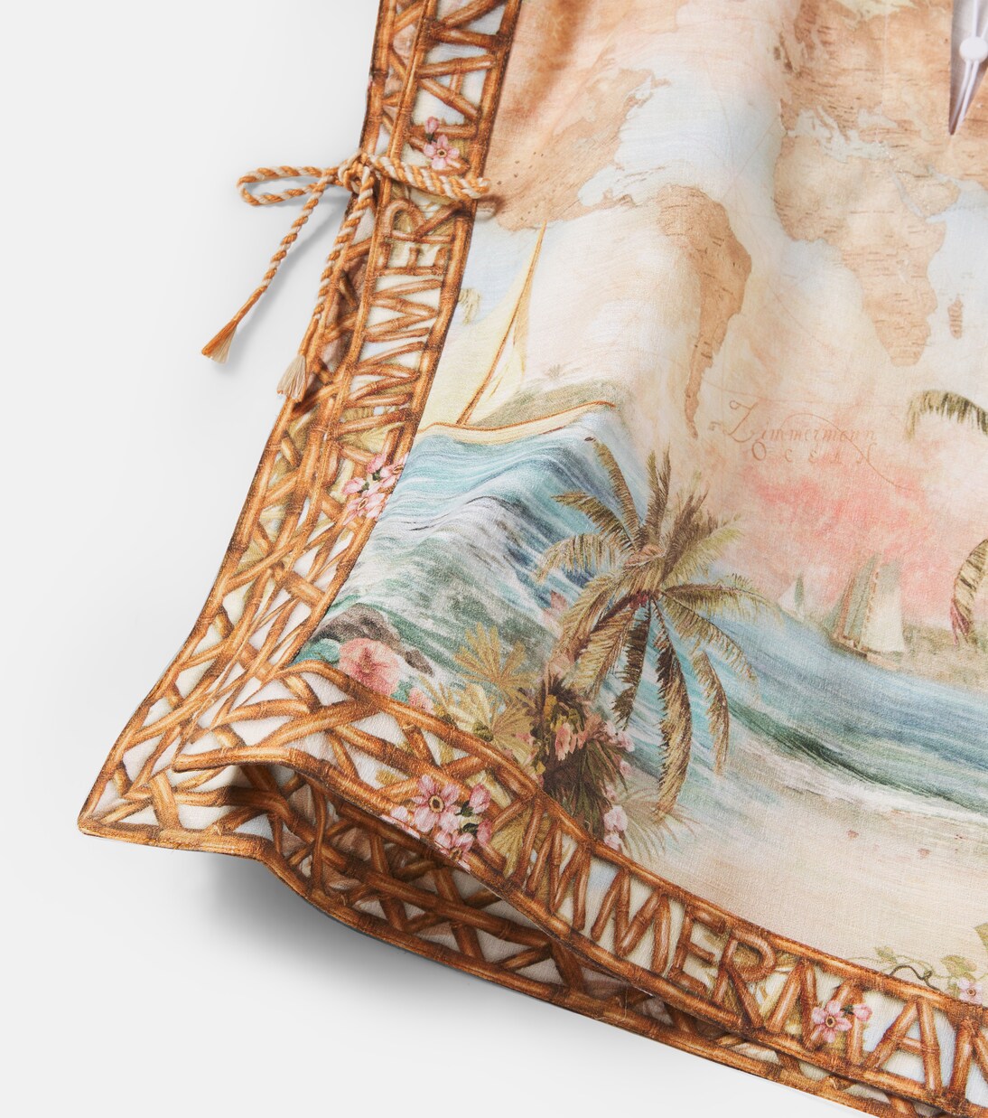 Printed cotton poncho | Zimmermann Kids