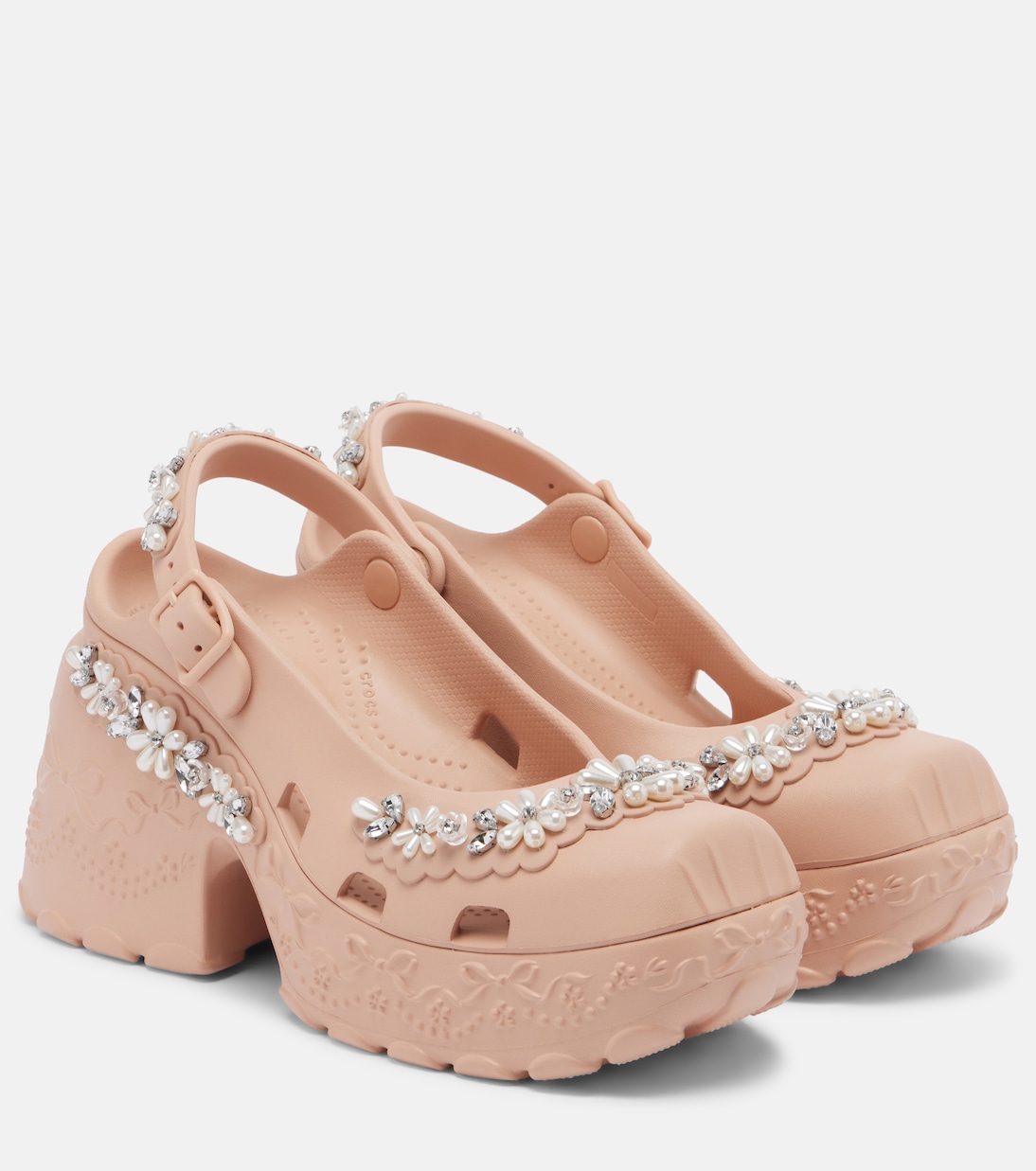 x Crocs embellished slingback pumps | Simone Rocha