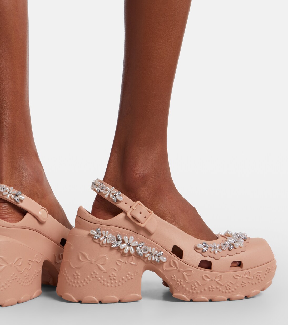 x Crocs embellished slingback pumps | Simone Rocha